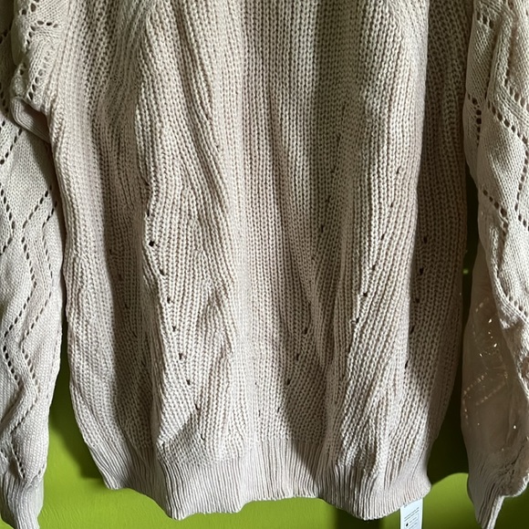 NWT Cupshe Cream Cable Knit Sweater Size XL - Picture 3 of 5